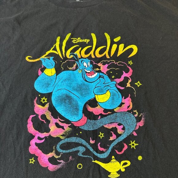 Disney Aladdin Shirt Mens 4XL Black Genie Graphic Tee Movie Cartoon Magic Lamp - Picture 4 of 9